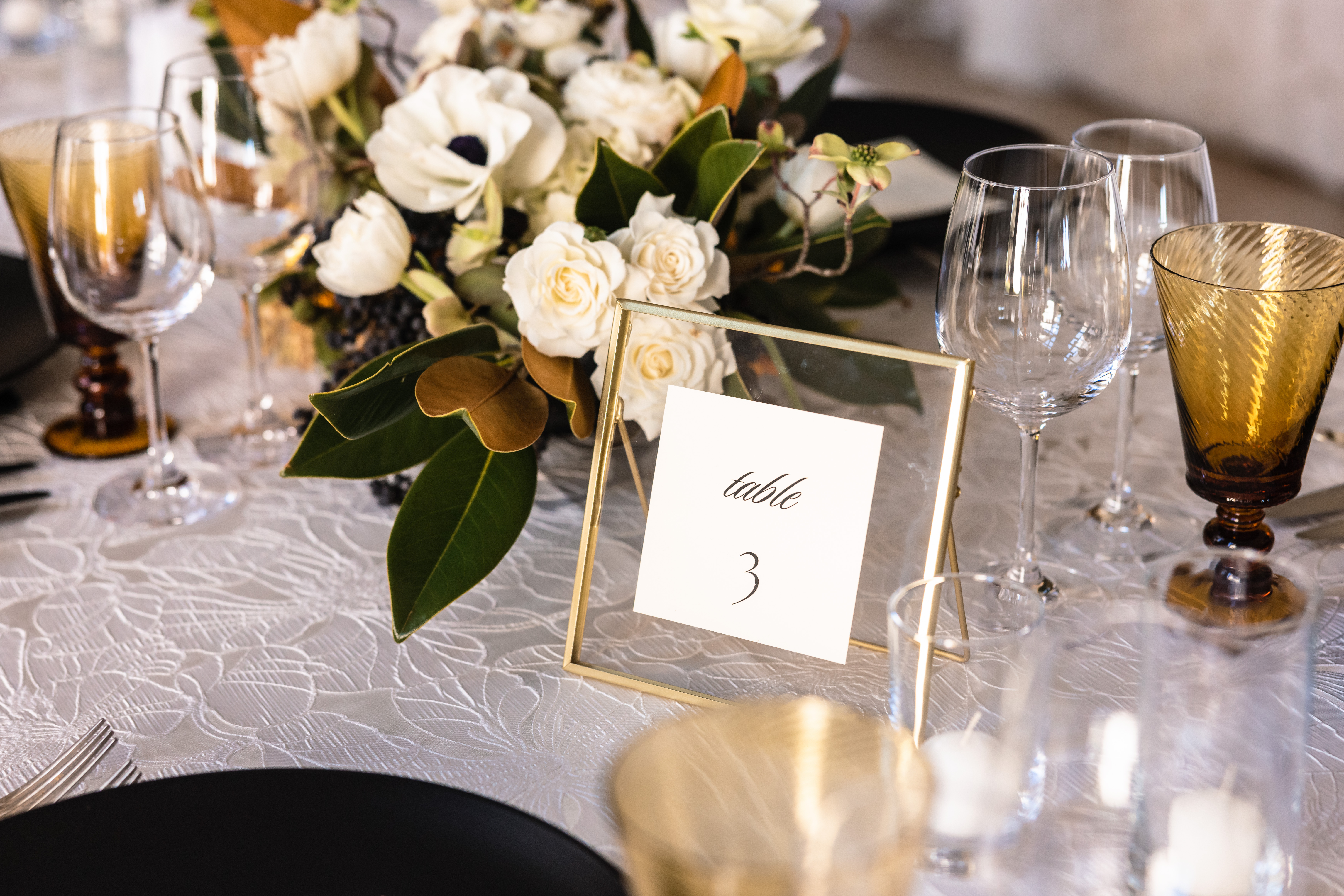 Gold Frame Table Numbers: 1-15