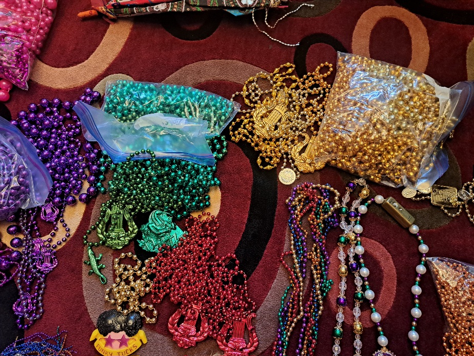 Mardi Gras Party - Large Lot Beads, Parasols