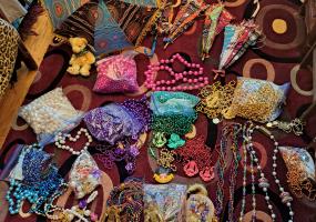 Mardi Gras Party - Large Lot Beads, Parasols