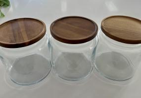 Crate and Barrel - Trio of Glass Jars