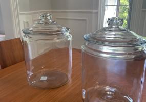 2 Large Glass Jars