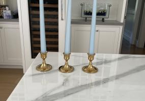 12, 3-inch Gold Candle Holders