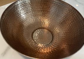 6- Large Hammered Copper Aluminum Bowls