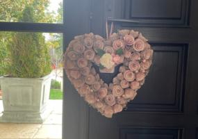 Faux Flower Hanging Heart Decor