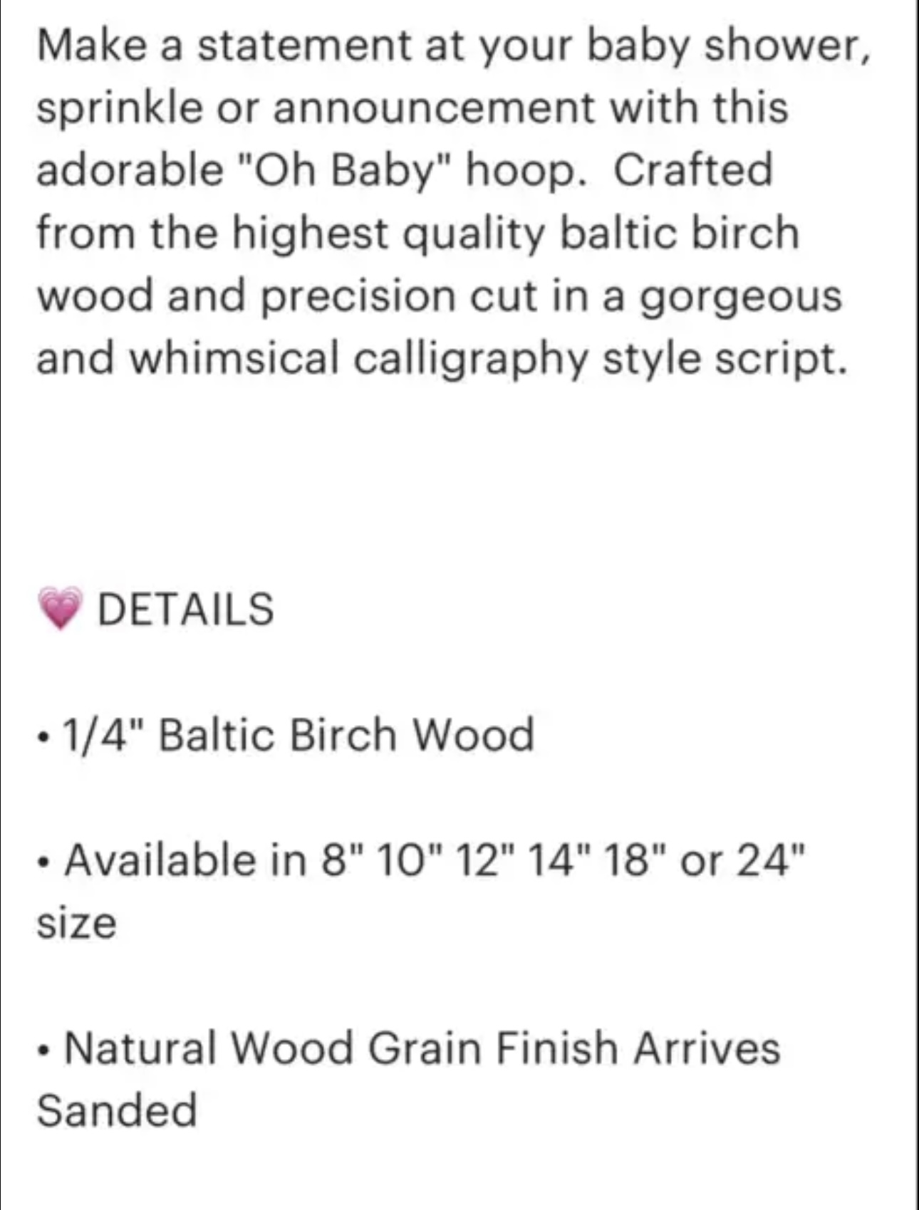 Oh Baby Wooden Decoration